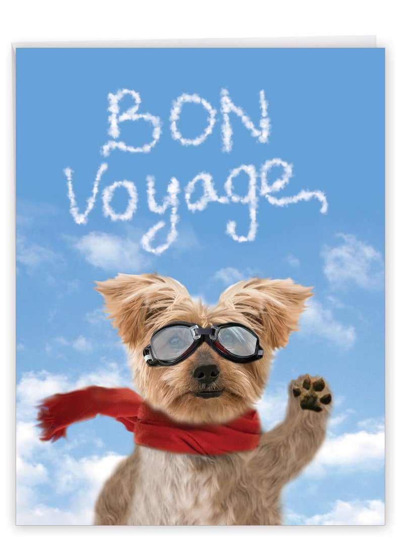 NobleWorks, Goodbye Dog - Large Bon Voyage Greeting Card from All of Us (8.5 x 11 Inch) - Trip, Vacation Card with Envelope J6345BVG-US - Image 1
